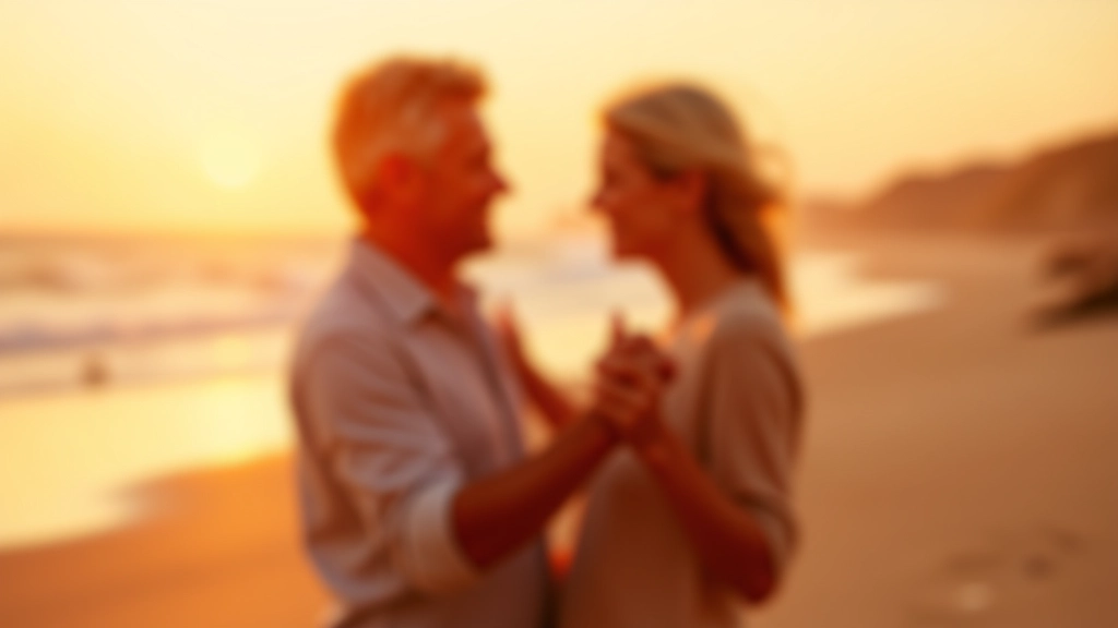 Couple performing bachata dance outdoors on a beach during golden hour sunset